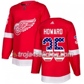 Detroit Red Wings tröja Jimmy Howard 35 Röd USA Flag Fashion 2017-2018 Adidas Authentic - NHL Tröjor Herr